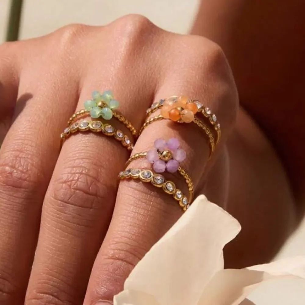 Boho flower ring Q664